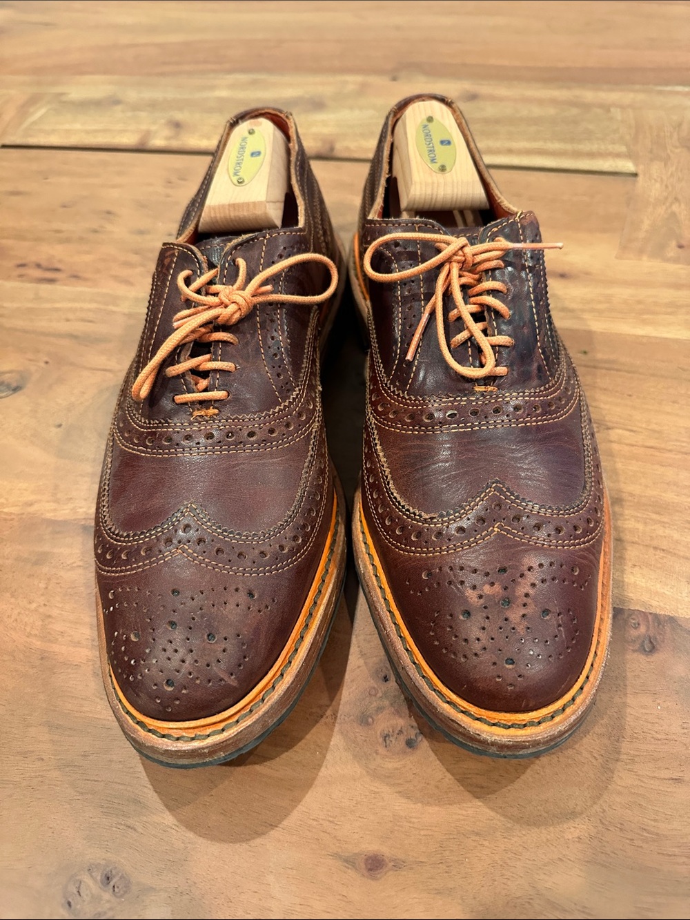Men's Allen Edmonds Brown Wingtip Brogue Dress Shoes - Leather Lace-Up